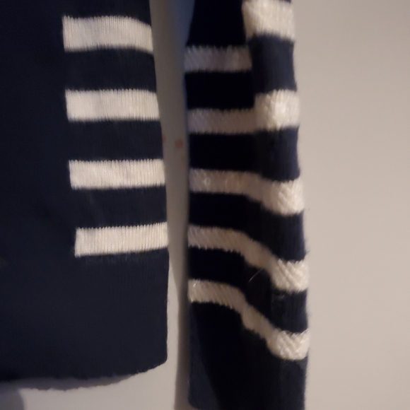 Navy/White Sequin Striped GAP Cardigan - Size S - Picture 10 of 11